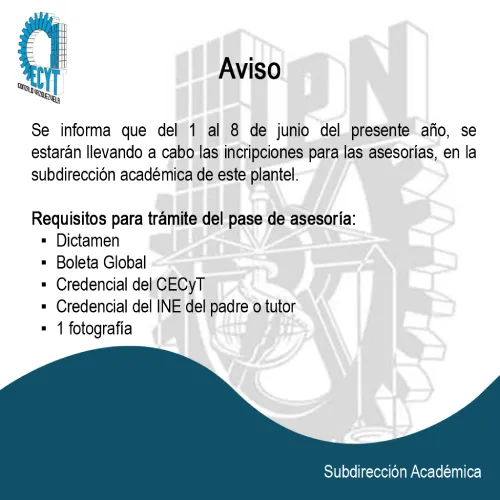 Aviso para las Asesorías 26-2