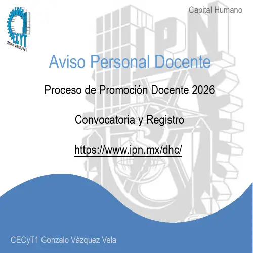 Aviso Proceso Promoción Docente 2026