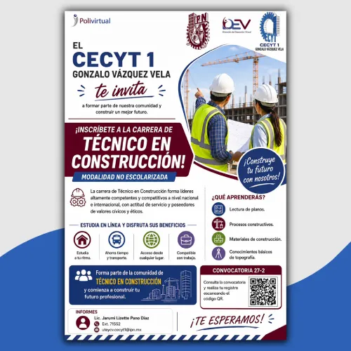 Convocatoria de Inscripción Técnico en Construcción 
